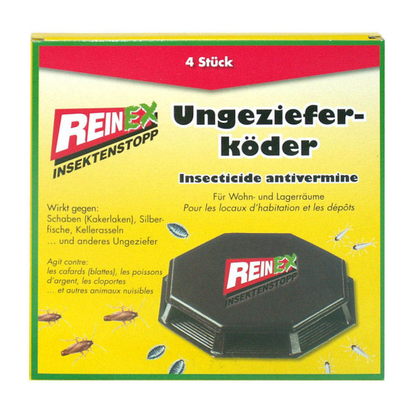 4068400013552 - Reinex Ungezieferköder Wirkt zuverlässig gegen kriechendes Ungeziefer 1 Packung = 4 Stück