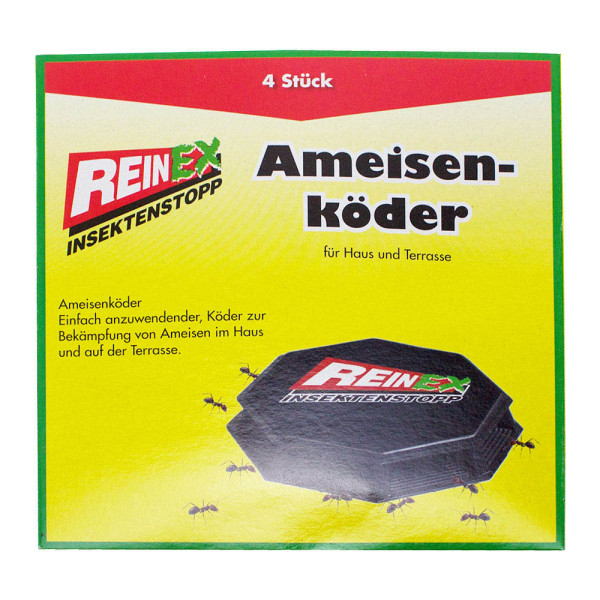 4068400013545 - Reinex Ameisenköder Zur Bekämpfung von Ameisen im Haus auf der Terrassse und Wegen 1 Packung = 4 Stück