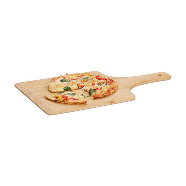 4052025221553 - Pizzaschieber Bambus 50 x 30 cm als Pizzaschaufel abgerundete Kanten mit Griff Brotschieber natur - Relaxdays