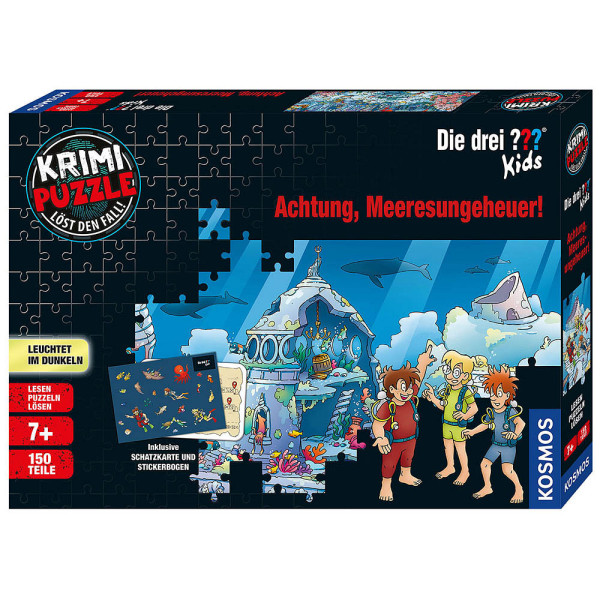 4002051680664 - KOSMOS KRIMI-PUZZLE Die drei ??? Kids - Achtung Meeresungeheuer! Puzzle 150 Teile