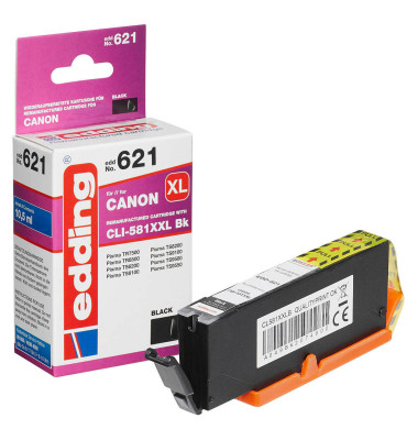 EDD-621 schwarz Tintenpatrone ersetzt Canon CLI-581XXL BK