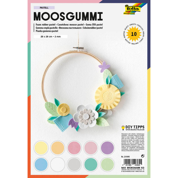 4001868103625 - Moosgummi PASTELL nicht selbstklebend 10 Blatt