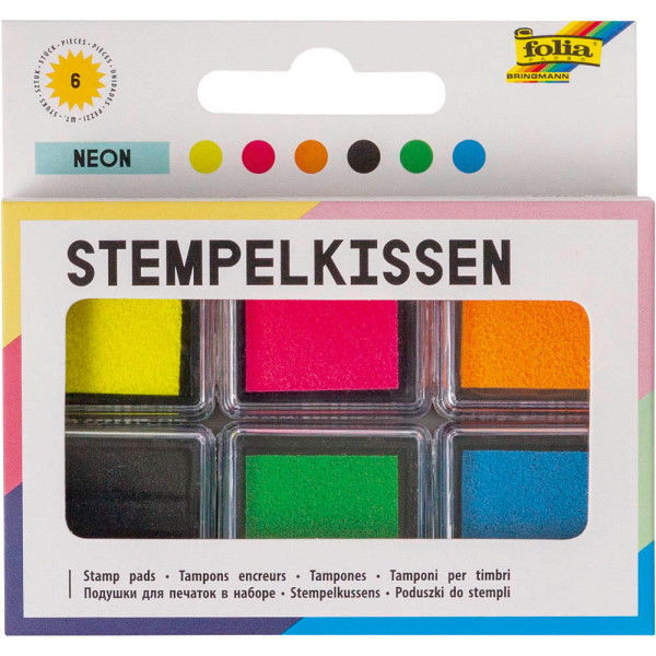 4001868119411 - Stempelkissen neon gelb pink orange schwarz grün blau 6x 24 x 24 cm