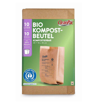 Kompostbeutel 2458814, braun, 10 Liter, kompostierbar