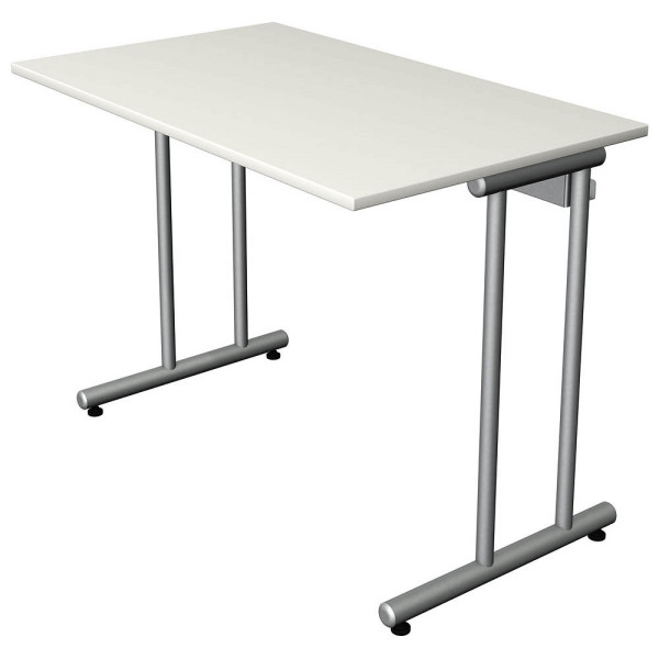 4044917441033 - Schreibtisch Smart office 11187510 75cm (H) 100cmx60cm (BxT) rechteckig weiß   Silber 4044917441033 Kerkmann