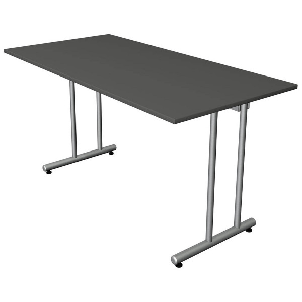 4044917441118 - Schreibtisch Smart office 11188313 75cm (H) 140cmx70cm (BxT) rechteckig anthrazit   Silber 4044917441118 Kerkmann