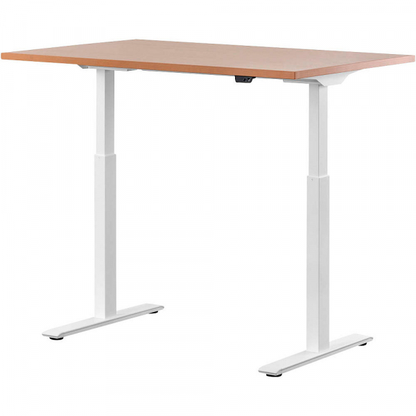 4014296860527 - Sitz-Steh-Schreibtisch E-Table TTS12080WB elektrisch höhenverstellbar 70-120cm (H) 120cmx80cm (BxT) rechteckig buche   Weiß 