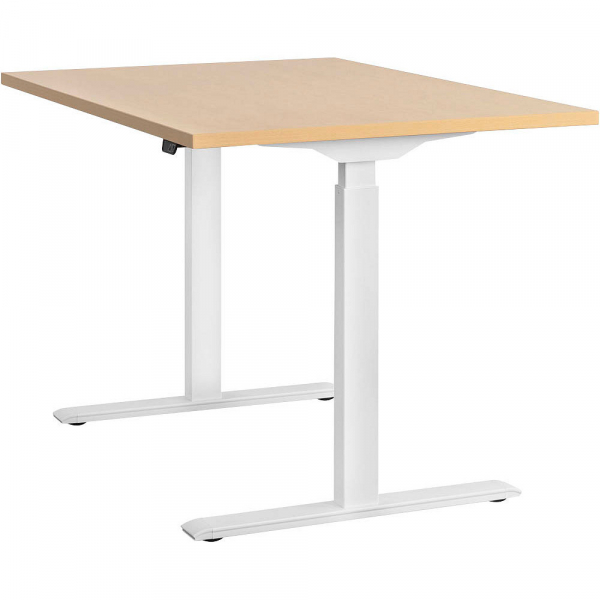 4014296873718 - Sitz-Steh-Schreibtisch E-Table TTS12080WA elektrisch höhenverstellbar 70-120cm (H) 120cmx80cm (BxT) rechteckig ahorn   Weiß 