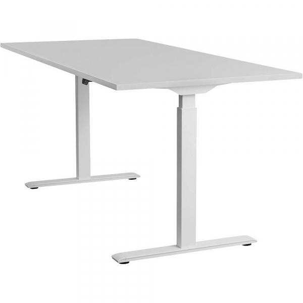 4014296873930 - Sitz-Steh-Schreibtisch E-Table TTS18080WG elektrisch höhenverstellbar 70-120cm (H) 180cmx80cm (BxT) rechteckig lichtgrau   W