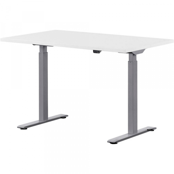 4014296860497 - Sitz-Steh-Schreibtisch E-Table TTS12080GW elektrisch höhenverstellbar 70-120cm (H) 120cmx80cm (BxT) rechteckig weiß   Lichtg