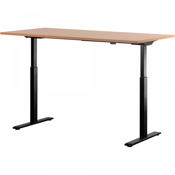 4014296860695 - Sitz-Steh-Schreibtisch E-Table TTS16080SB elektrisch höhenverstellbar 70-120cm (H) 160cmx80cm (BxT) rechteckig buche   Schwa