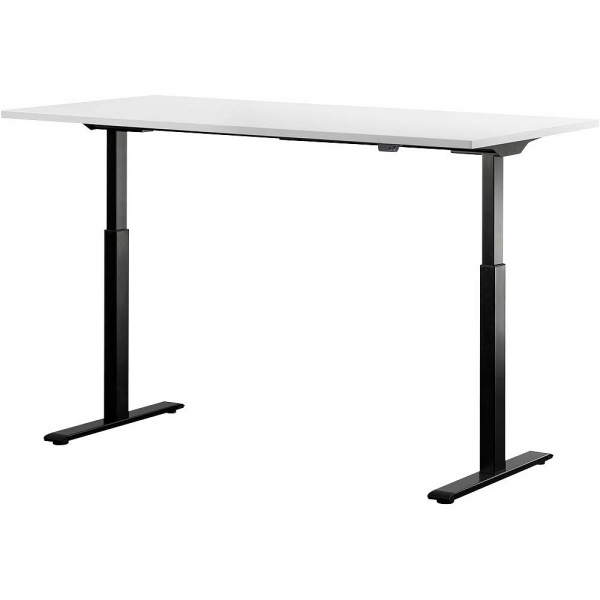 4014296860701 - Sitz-Steh-Schreibtisch E-Table TTS16080SW elektrisch höhenverstellbar 70-120cm (H) 160cmx80cm (BxT) rechteckig weiß   Schwar