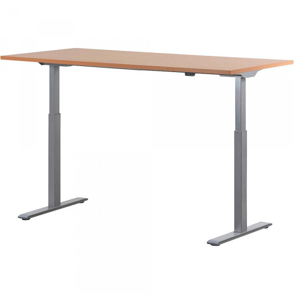 4014296860671 - Sitz-Steh-Schreibtisch E-Table TTS16080GB elektrisch höhenverstellbar 70-120cm (H) 160cmx80cm (BxT) rechteckig buche   Licht