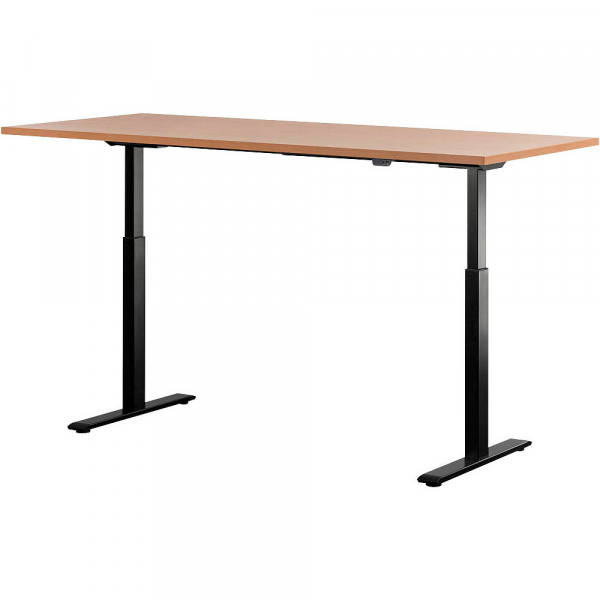 4014296860770 - Sitz-Steh-Schreibtisch E-Table TTS18080SB elektrisch höhenverstellbar 70-120cm (H) 180cmx80cm (BxT) rechteckig buche   Schwa