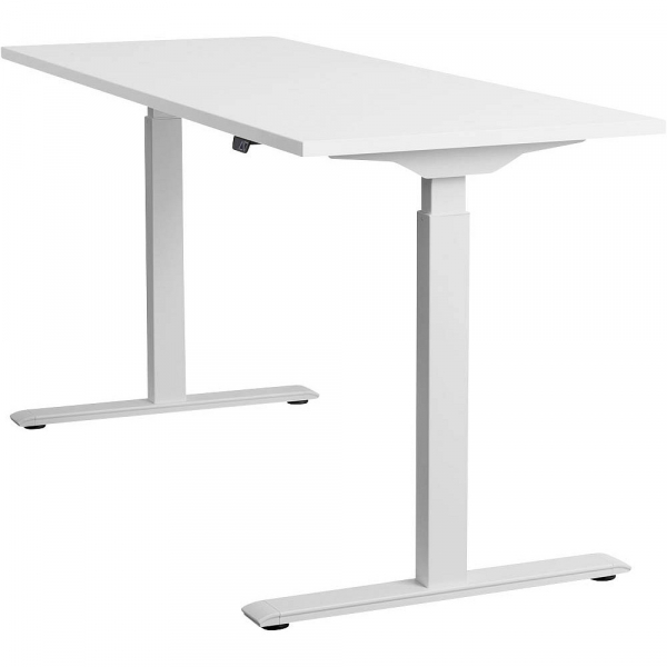 4014296860749 - Sitz-Steh-Schreibtisch E-Table TTS16080WW elektrisch höhenverstellbar 70-120cm (H) 160cmx80cm (BxT) rechteckig weiß   Weiß 4