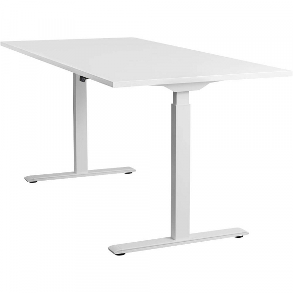 4014296860800 - Sitz-Steh-Schreibtisch E-Table TTS18080WW elektrisch höhenverstellbar 70-120cm (H) 180cmx80cm (BxT) rechteckig weiß   Weiß 4