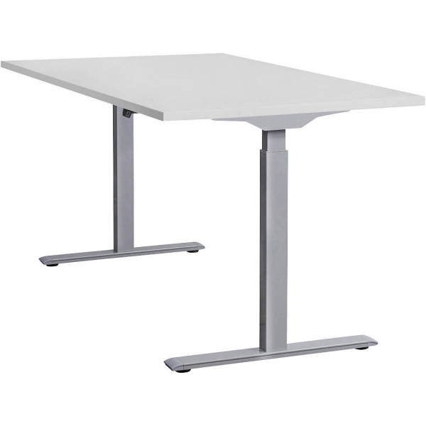 4014296873749 - Sitz-Steh-Schreibtisch E-Table TTS16080GG elektrisch höhenverstellbar 70-120cm (H) 160cmx80cm (BxT) rechteckig lichtgrau   L