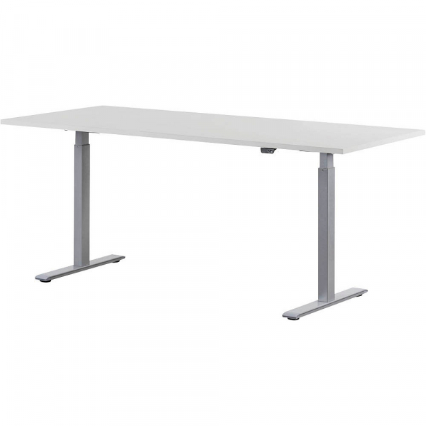 4014296873800 - Sitz-Steh-Schreibtisch E-Table TTS18080GG elektrisch höhenverstellbar 70-120cm (H) 180cmx80cm (BxT) rechteckig lichtgrau   L