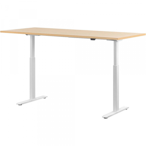 4014296873824 - Sitz-Steh-Schreibtisch E-Table TTS18080WA elektrisch höhenverstellbar 70-120cm (H) 180cmx80cm (BxT) rechteckig ahorn   Weiß 