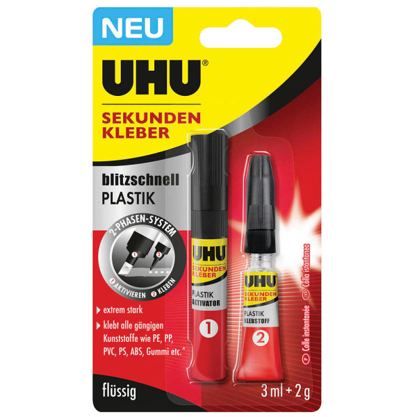 4026700461404 - - Sekundenkleber Plastik Tube 2 g + Aktivator 3 ml Sekundenkleber