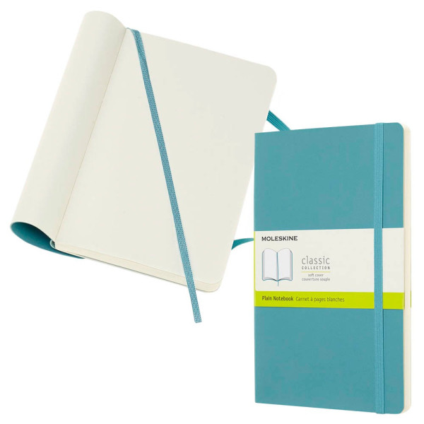 8058341715529 - MOLESKINE Notizbuch Classic ca DIN A5 blanko riff blau Softcover 240 Seiten