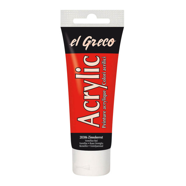 4000798283063 - El Greco Acrylic Tube zinnoberrot75 ml Künstlerfarben - Kreul