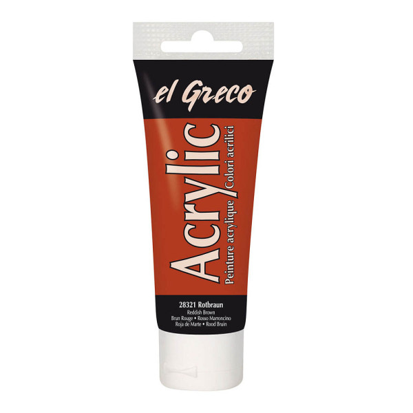 4000798283216 - El Greco Acrylic Tube rotbraun 75 ml Künstlerfarben - Kreul