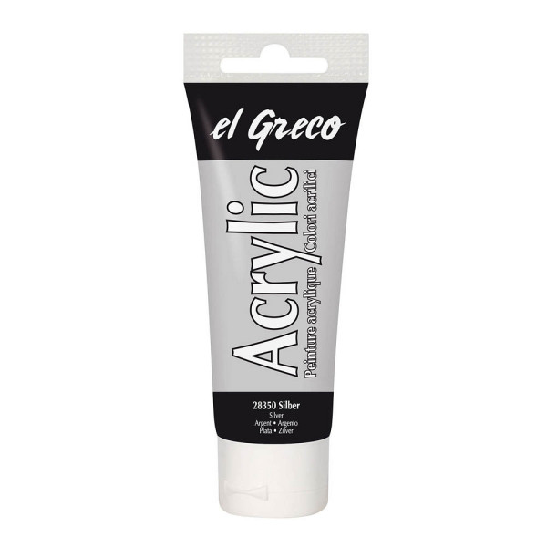 4000798283506 - El Greco Acrylic Tube silber 75 ml Künstlerfarben - Kreul