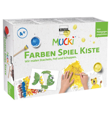 MUCKI Wir malen Stacheln, Fell und Schuppen Fingerfarben farbsortiert