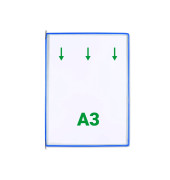 Sichttafeln DIN A3 blau Öffnung oben