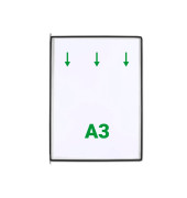 Sichttafeln DIN A3 schwarz Öffnung oben