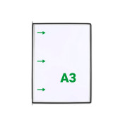 Sichttafeln DIN A3 schwarz Öffnung seitlich