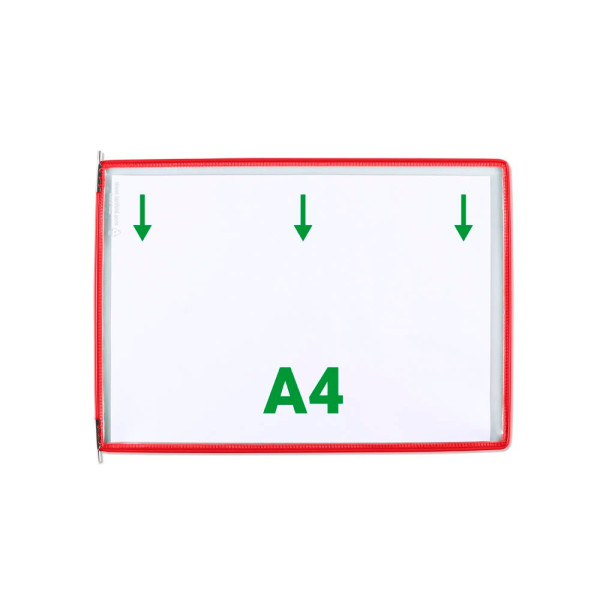 3377991171031 - Sichttafeln mit 5 Aufsteckreitern DIN A4 quer rot Öffnung oben 3377991171031 117103 20 Stück