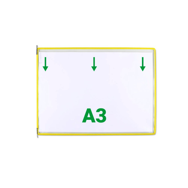 3377991181047 - Sichttafeln DIN A3 quer gelb Öffnung oben 3377991181047 118104 10 Stück