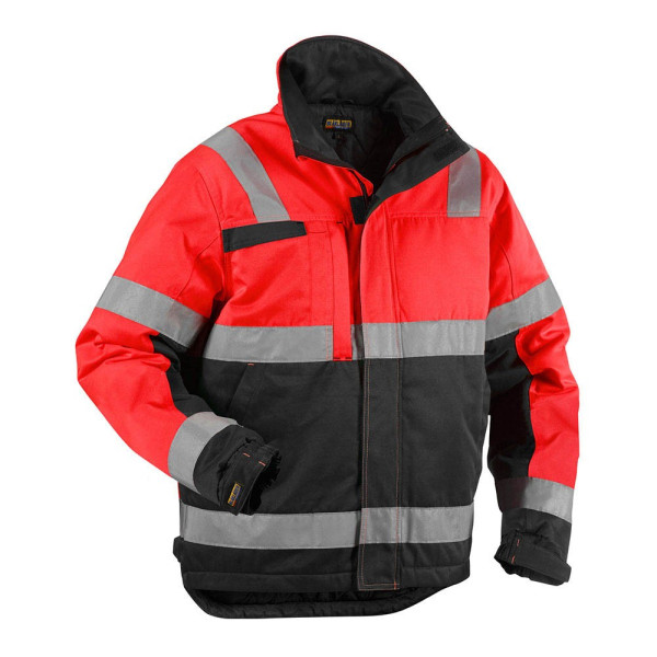 7330509376744 - BLAKLÄDER® Herren Warnjacke Winter 4862 rot schwarz Größe L