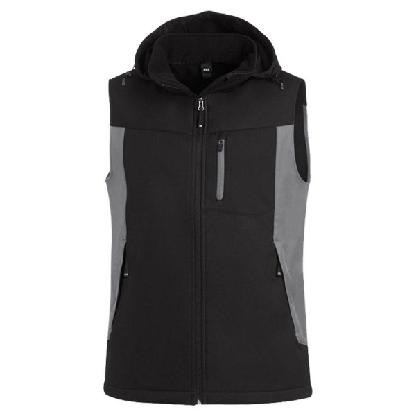 4030646350876 - unisex Softshellweste JUSTUS grau schwarz Größe XS