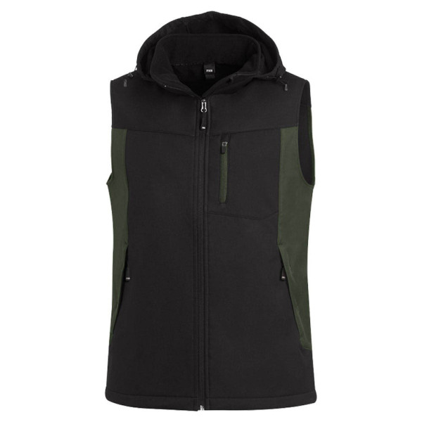 4030646351293 - unisex Softshellweste JUSTUS olivegrün schwarz Größe XS