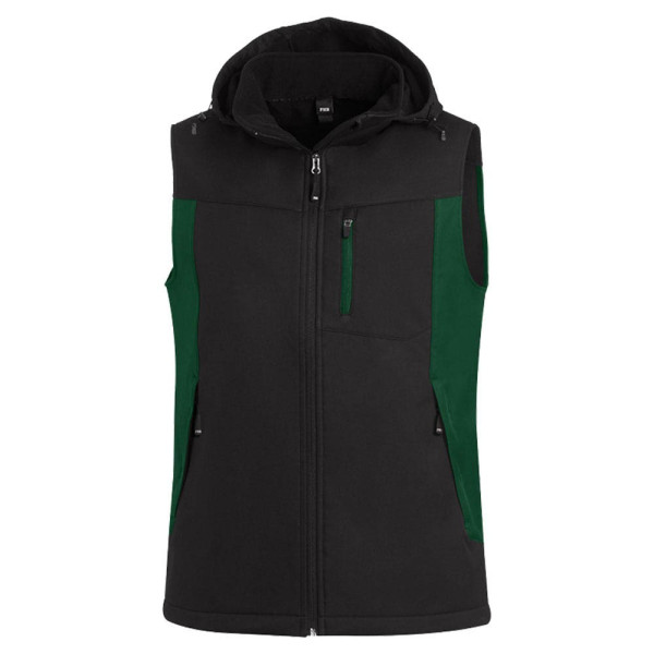 4030646351613 - unisex Softshellweste JUSTUS grün schwarz Größe XL