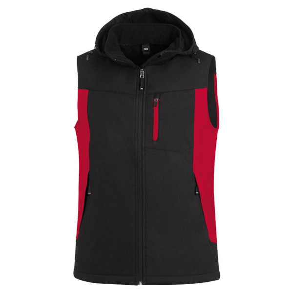 4030646351774 - unisex Softshellweste JUSTUS rot schwarz Größe 3XL