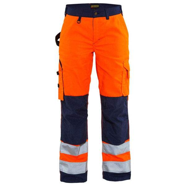 7330509502396 - Damen Warnschutzhose 7155 orange marine Größe 48