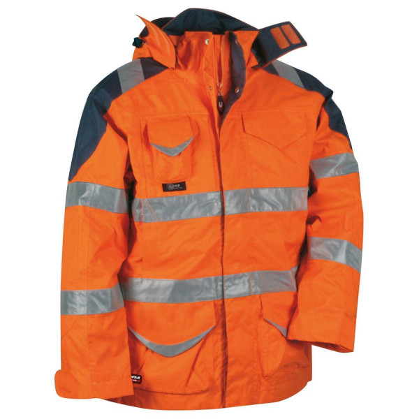 8023796043312 - Cofra - 4 in 1 Winter-Warnschutzjacke wind- und wasserdicht bis -49 °c orange 56 - Orange