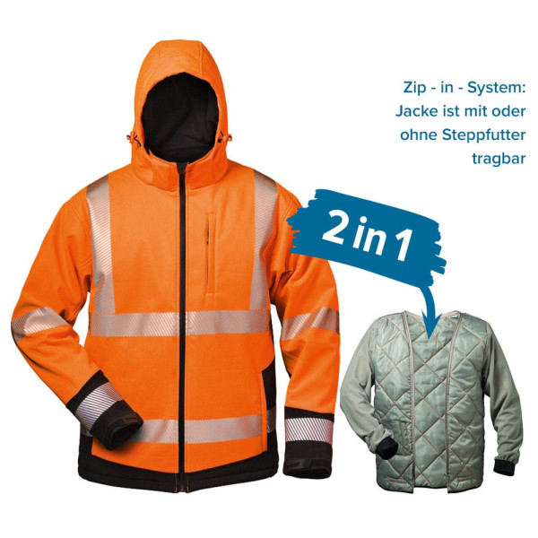 4025888233308 - unisex Warnjacke Winter LUKAS orange Größe 3XL