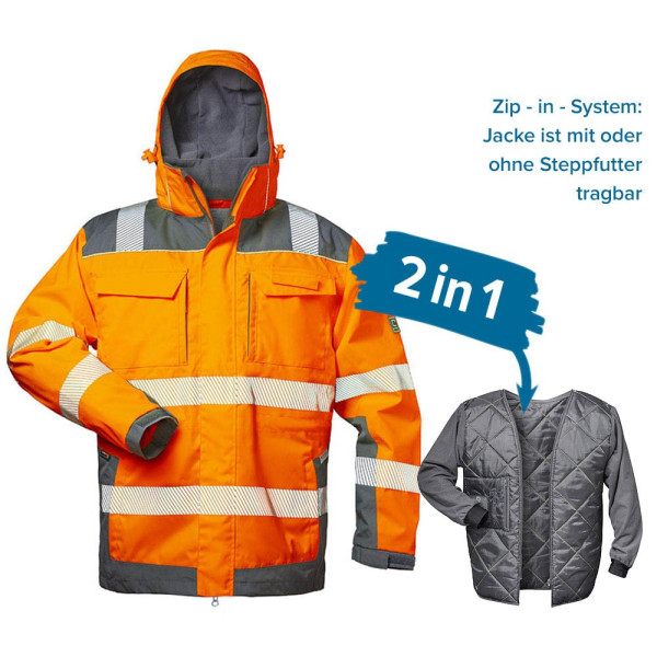 4025888255119 - unisex Warnjacke NIKLAS orange Größe S 4025888255119 Elysee