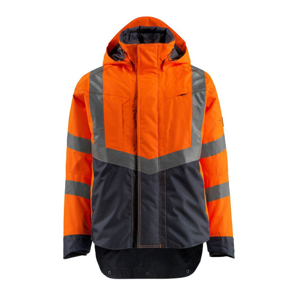 5711074341009 - Safe supreme Warnschutz Hard Shell Jacke Harlow 15501-231 Gr 4XL hi-vis orange schwarzblau - hi-vis orange schwarzblau - Mascot