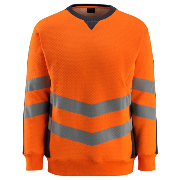 5711074316359 - unisex Warnschutz-Langarmshirt Wigton  orange schwarzblau Größe M