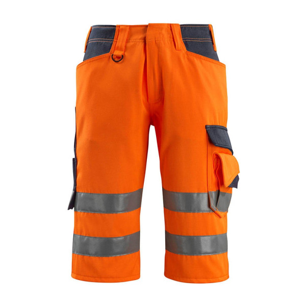 5711074300532 - MASCOT® unisex Warnschutzhose kurz Luton orange schwarzblau Größe 66