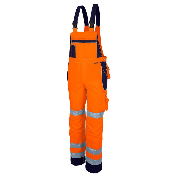 4046987035396 - Arbeitshose pro Warnschutz in warnorange marine Größe 46 - Latzhose - Warnschutz für PROfessionals - warnorange marine - 46 - Qualitex