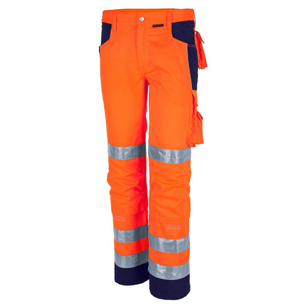 4046987035624 - Arbeitshose pro Warnschutz in warnorange marine Größe 27 - Bundhose - Warnschutz für PROfessionals - warnorange marine - 27 - Qualitex