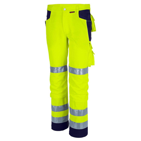 4046987036430 - Arbeitshose pro Warnschutz in warngelb marine Größe 28 - Bundhose - Warnschutz für PROfessionals - warngelb marine - 28 - Qualitex