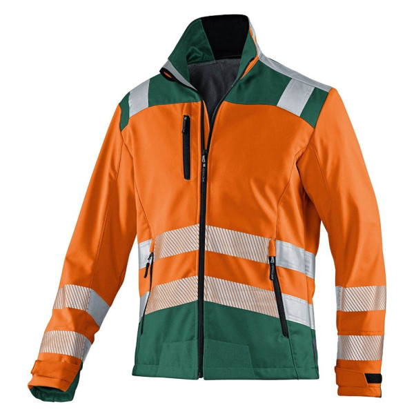 4053813374123 - Kübler Workwear - Kübler Reflectiq Softshell Jacke psa 2 warnorange moosgrün Gr xs - orange